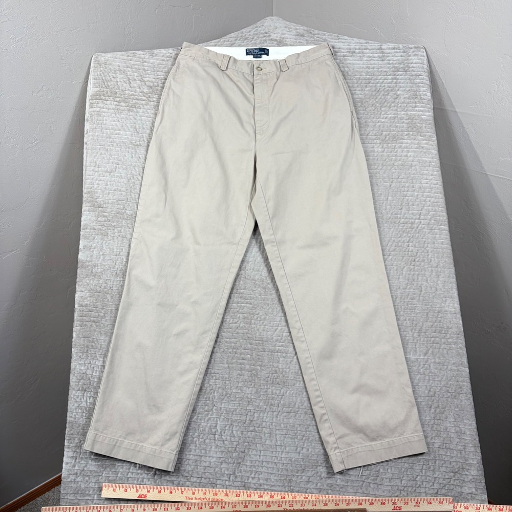 Polo Ralph Lauren Philip Pant Mens 36x32 Tan Khaki Cotton Straight Leg Chinos